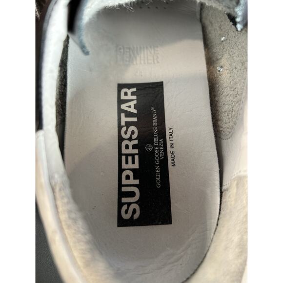 Golden Goose Deluxe Brand Black & White Super Star Low-Top Sneakers Size 44 - Picture 7 of 7
